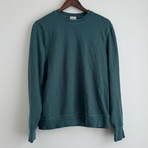 J Crew Mens Size Medium Long Sleeve Knit Crewneck Shirt Green